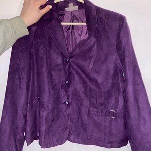 Dressbarn Suede Purple Suit Jacket